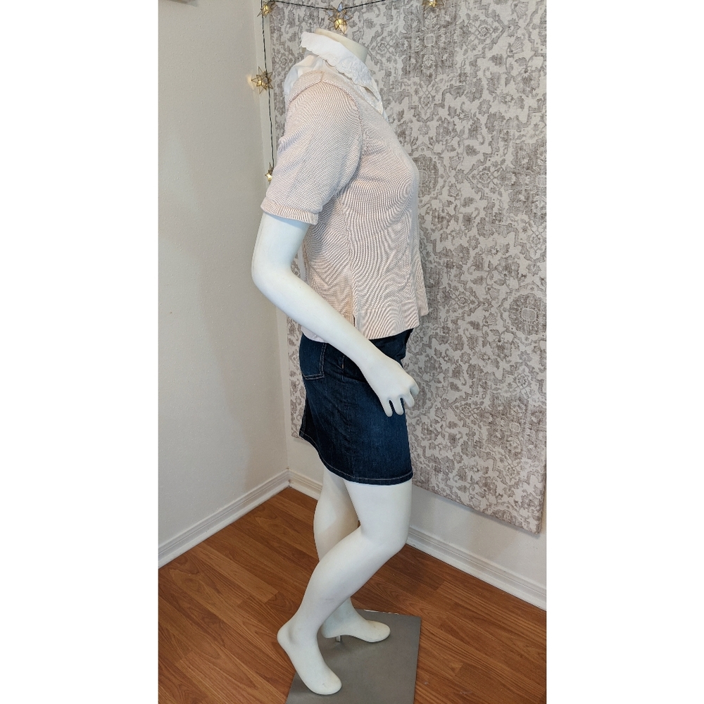 Hand-Altered Silk Sweater w/vintage Floral Collar - Picture 5 of 8